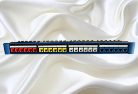 1U CAT6 24 ports UTP colored jacks patch panel